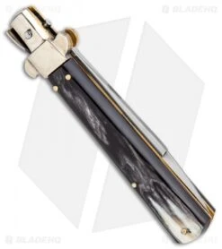 AGA Campolin 10" Frosolone Bayonet Stiletto Knife Brazilian Horn (4.5" Polish) -Gerbere Store AGA Campolin 10in Brazilian Horn Frosolone Stiletto Auto Bayo GX 29289 jr side