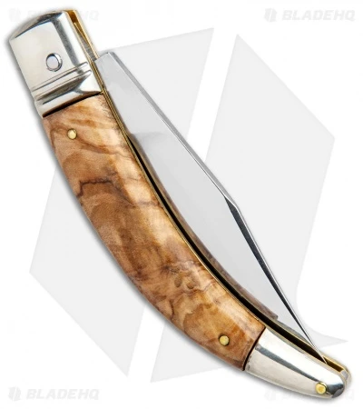 AGA Campolin Diana Lever Lock Automatic Knife Olive Wood (3.75" Satin) 3 AGA Campolin Diana Lever Lock Automatic Knife Olive Wood (3.75" Satin) - Image 3