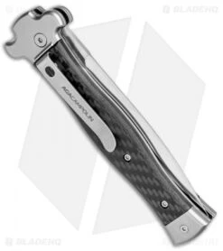 AGA Campolin Zero Dagger Leverlock Automatic Knife Carbon Fiber (3.75" Satin) -Gerbere Store AGA Campolin Zero Dagger LL Auto CF Satin AGA01CF SD BHQ 79656 jr side