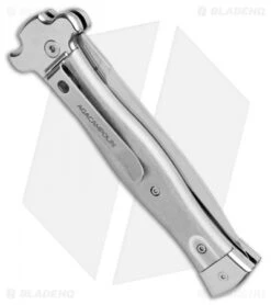 AGA Campolin Zero Dagger Leverlock Automatic Knife Aluminum (3.75" Tumbled) -Gerbere Store AGA Campolin Zero Gray Aluminum LL Dagger Tumbled AGA01ALP D BHQ 99915 jr side