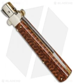 AGA Campolin 11" Frosolone Bayonet Stiletto Automatic Snake Wood (5" Satin) -Gerbere Store AGA Frosolone Snake Nickel 11in Bayo BP 29298 jr side