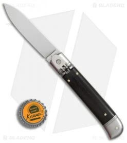 AKC 8" Lever Lock Italian Auto Ebony Wood (3.2" Polish Flat) -Gerbere Store AKC 8in Lever Lock Italian Auto Ebony Wood Polish Flat BHQ 82016 er bottlecap