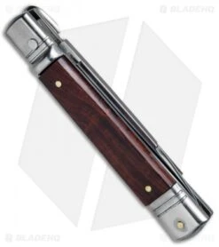 AKC 7.75" Slimline Lever Lock Automatic Knife Cocobolo (3.3" Satin Flat) -Gerbere Store AKC Slimline LL Auto Cocobolo Satin Flat BHQ 79857 jr side