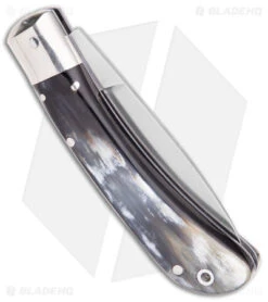 AKC Speed Hunter Automatic Italian Knife Dark/Light Horn (3" Polish) -Gerbere Store AKC Speed Hunter Auto Italian Knife Dark Horn Polish BHQ 50883 jr side