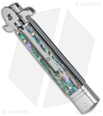 AKC Leverletto 8" Automatic Italian Stiletto Abalone (3.25" Damascus) 2 AKC Leverletto 8" Automatic Italian Stiletto Abalone (3.25" Damascus) - Image 2