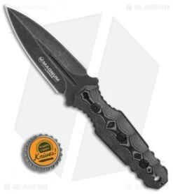 Boker Magnum Lil' Grave Digger Fixed Blade Knife Micarta (3.7" Black SW) 02SC518 -Gerbere Store Boker Lil Grave Digger Micarta Black SW BHQ 86604 er bottlecap