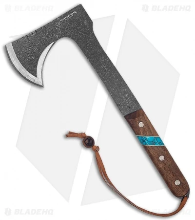 Condor Blue River 13" Tomahawk Walnut Wood/Turquoise CTK2826HC 1 Condor Blue River 13" Tomahawk Walnut Wood/Turquoise CTK2826HC