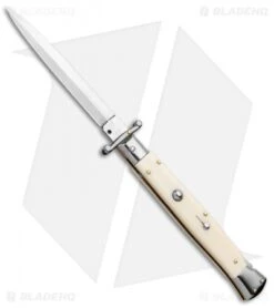 Frank B 11" Italian Stiletto Swinguard Dagger Knife Sim Ivory (5" Satin)