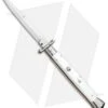 Frank B 11" Italian Stiletto Swinguard Automatic White (5" Satin Bayonet)