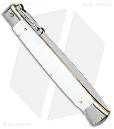 Frank B 11" Italian Stiletto Swinguard Dagger Knife Pearlex (5" Satin) 3 Frank B 11" Italian Stiletto Swinguard Dagger Knife Pearlex (5" Satin) - Image 3