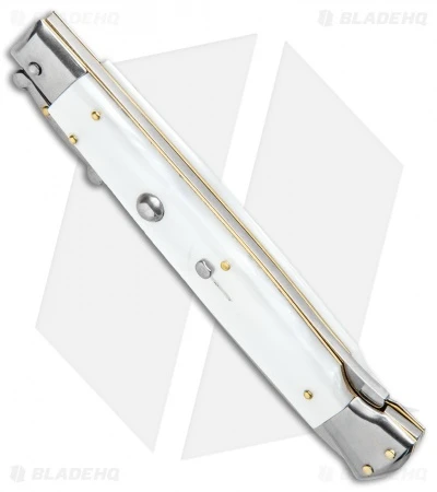 Frank B 11" Italian Stiletto Swinguard Dagger Knife Pearlex (5" Satin) 2 Frank B 11" Italian Stiletto Swinguard Dagger Knife Pearlex (5" Satin) - Image 2