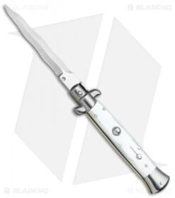 Frank B 9" Italian Stiletto Kris Knife Pearlex (4" Satin)