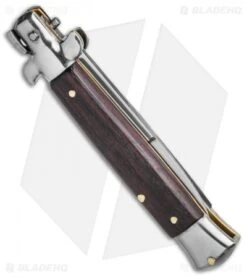 Frank B. 7.5" Italian Stiletto Palisander Wood Automatic Knife - Polish Bayonet -Gerbere Store Frank B. 8 Italian Stiletto Palisander Wood Automatic Knife Polish Bayonet BHQ 118535 LS Side