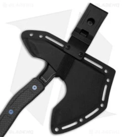 Jake Hoback Knives Ps2 Axe Carbon Fiber W/ Kydex Sheath (Blue Bolts + Black SW) -Gerbere Store Jake Hoback Knives PS2 Axe CF Handle Kydex Sheath Blue Anodized Bolts Black SW BHQ 175496 jr sheath