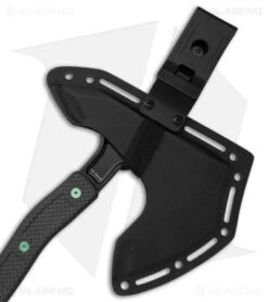 Jake Hoback Knives Ps2 Axe Carbon Fiber W/ Kydex Sheath (Green Bolts + Black SW) -Gerbere Store Jake Hoback Knives PS2 Axe CF Handle Kydex Sheath Green Anodized Bolts Black SW BHQ 175497 jr sheath