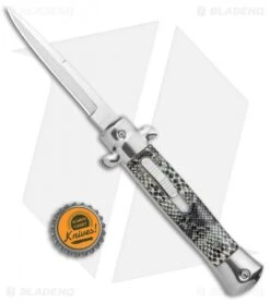 9" Italian Stiletto OTF Automatic Knife Cottonmouth (3.8" Satin) -Gerbere Store Mago 9in Cottonmouth Italian Stiletto OTF Auto Satin GX 33807 jr bottlecap