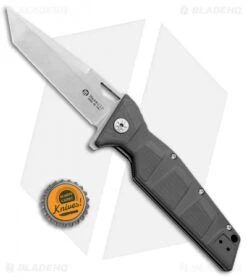 Maserin Artiglio Tanto Knife Steel/Dark Gray G10 (3.75" Stonewash) 420G10S -Gerbere Store Maserin Artigilo Tanto Steel Dark Grey G 10 SW 420G10S BHQ 98616 jr bottlecap