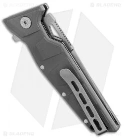 Maserin Artiglio Tanto Knife Steel/Dark Gray G10 (3.75" Stonewash) 420G10S -Gerbere Store Maserin Artigilo Tanto Steel Dark Grey G 10 SW 420G10S BHQ 98616 jr side