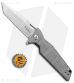 Maserin Artiglio Tanto Knife Steel/Grey G10 (3.75" Stonewash) 420G10G -Gerbere Store Maserin Artigilo Tanto Steel Grey G 10 SW 420G10G BHQ 98617 jr bottlecap