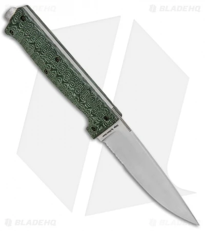Maserin Croz Fixed Blade Hunting Knife Green Micarta (4.3" Satin Serr) 2 Maserin Croz Fixed Blade Hunting Knife Green Micarta (4.3" Satin Serr) - Image 2