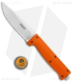 Maserin Croz Fixed Blade Hunting Knife Orange G-10 (4.3" Satin Serr) -Gerbere Store Maserin Croz N690 Orange G 10 976 G10A BHQ 76820 jr bottlecap