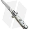 SKM 4.5" Italian Mini Stiletto Automatic Knife White Pearlex (Swedge)