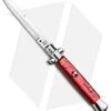 SKM 9" Italian Stiletto Automatic Bayonet Knife Red Acrylic (4" Satin)