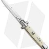 9" Italian Stiletto Bayonet Automatic Knife Sim Ivory (3.8" Satin)