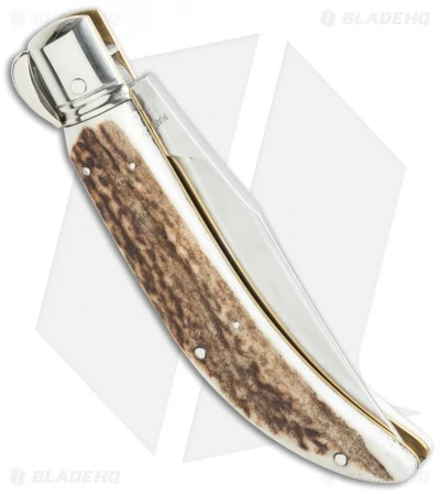 Lepre 9" Sicilian Picklock Automatic Knife Stag Horn (3.7" Satin) 2 Lepre 9" Sicilian Picklock Automatic Knife Stag Horn (3.7" Satin) - Image 2