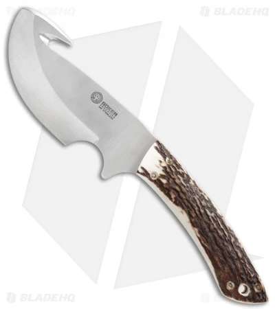 Boker Arbolito Gut Hook Fixed Blade Knife Stag Horn (4.25" Satin) 1 Boker Arbolito Gut Hook Fixed Blade Knife Stag Horn (4.25" Satin)