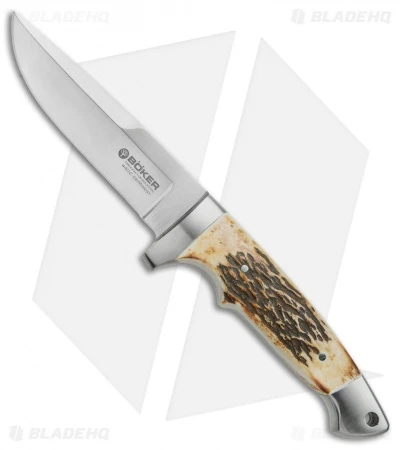 Boker Vollintegral 2.0 Fixed Blade Knife Stag Horn (4.625" Satin) 121586 1 Boker Vollintegral 2.0 Fixed Blade Knife Stag Horn (4.625" Satin) 121586