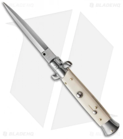 Frank B 9" Italian Stiletto Automatic Knife Sim Ivory (4" Satin Dagger) 1 Frank B 9" Italian Stiletto Automatic Knife Sim Ivory (4" Satin Dagger)