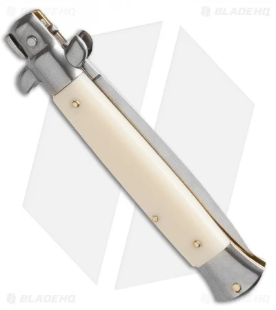 Frank B 9" Italian Stiletto Automatic Knife Sim Ivory (4" Satin Dagger) 2 Frank B 9" Italian Stiletto Automatic Knife Sim Ivory (4" Satin Dagger) - Image 2