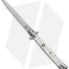 Frank B 11" Italian Stiletto Automatic Knife White Pearlex (5" Satin Flat)