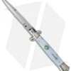 SKM AB 9" Italian Stiletto Automatic Knife Light Blue Pearlex (4" Satin Bayo)