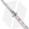 SKM 9" Italian Stiletto Automatic Knife Pink Pearlex (3.8" Satin Kriss)