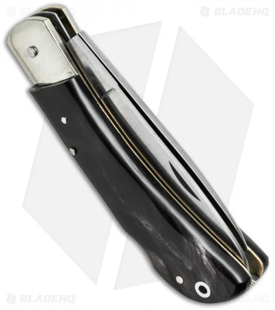AKC Speed Hunter 2 Blade Automatic Italian Knife Dark Horn (3" Polish) 2 AKC Speed Hunter 2 Blade Automatic Italian Knife Dark Horn (3" Polish) - Image 2
