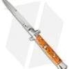 SKM 9" Italian Stiletto Automatic Knife Coral Acrylic (4" Satin Bayonet)